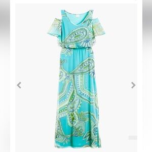 Chico's Blue and Green Paisley Maxi Dress